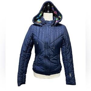 LORNA JANE Hooded Women's Blue Quilted Jacket